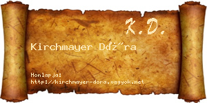 Kirchmayer Dóra névjegykártya